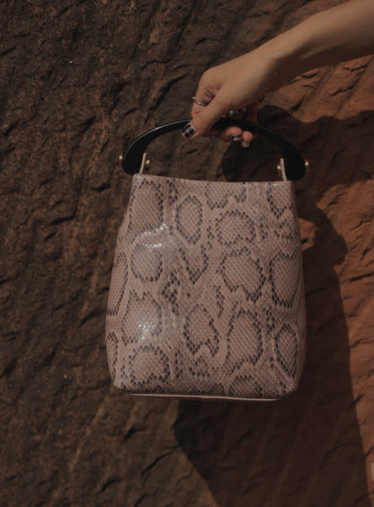 IUBALLET new old money style snake print leather handbag - PARAK.