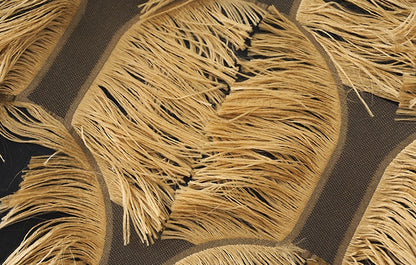 ZHUCHONGYUN draped tassel jacquard sleeveless halter neck suspender top-MAOTOME.