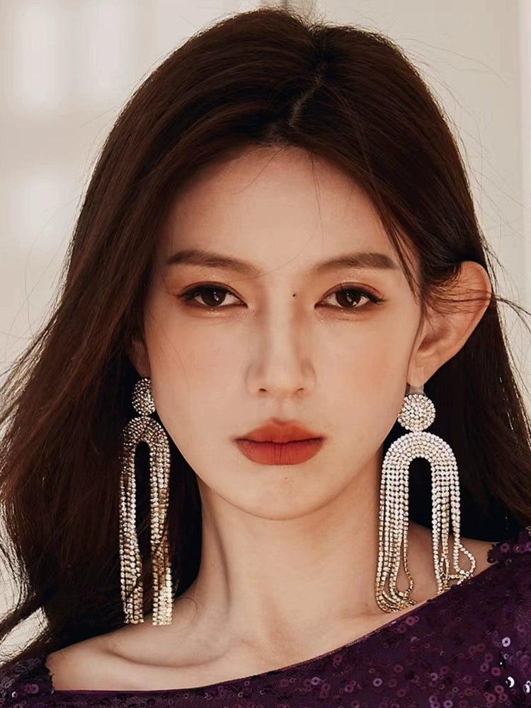 DOLLY Luxury Gold Diamond Chic Tassel Earring-FANNIE