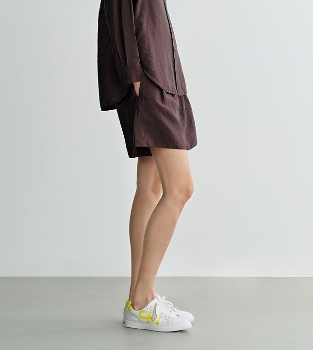 COMME MOI  summer brown high-waisted shorts - CHLOE.