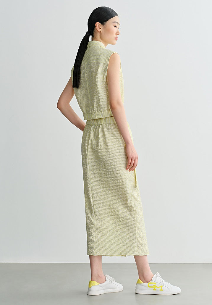 COMME MOI  sleeveless striped short shirt - TIMOTHY.