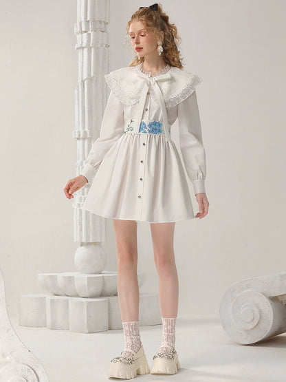 CHECOCRE Elegant Embroidered Sequins Contrast Waist Princess Dress - INVADE