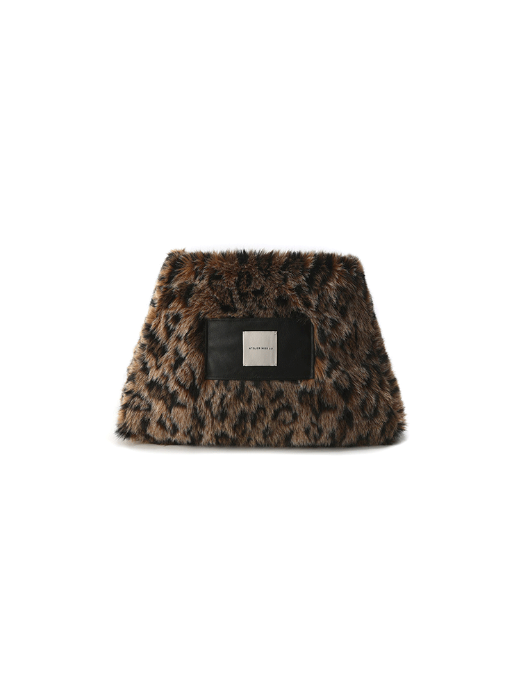 AtelierMissLu Fall/Winter 2024 Faux Fur Geometric Trapezoidal Wrist Bag - PRIME