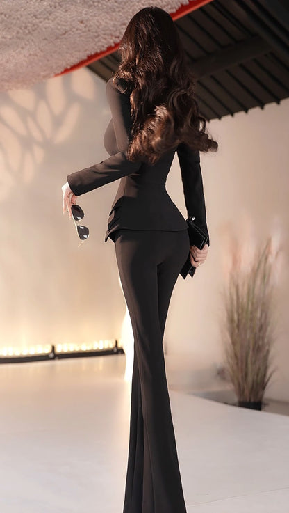 VJE  Slim Jacket High-waisted Two-Piece Set - MIC.