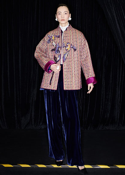 M essential Mackay designer Kneaded Gold Iris Layered Embroidery Loose Jacket - IDEM.