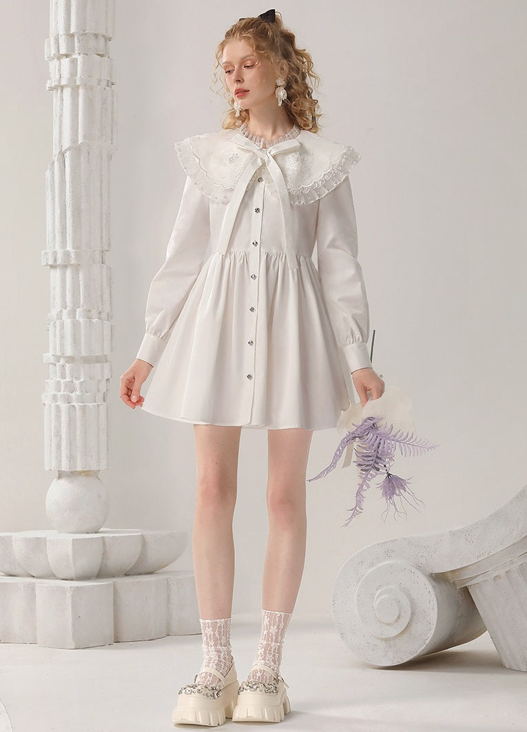 CHECOCRE Elegant Embroidered Sequins Contrast Waist Princess Dress - INVADE