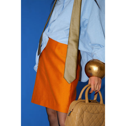 MEI SANGUAN orange retro high-end temperament straight skirt - LILY