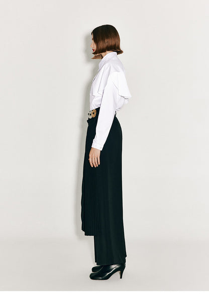 ATELIER MISS LU Arc Cut Playfully Stitched White Shirt - ATLAS