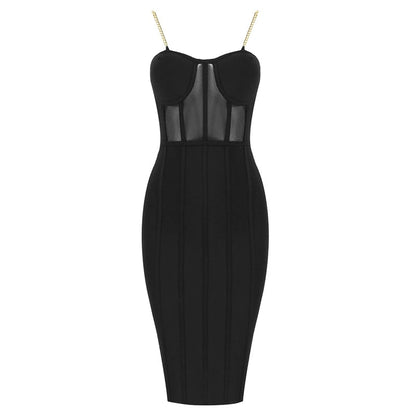 DOLLY Elegant Purple Sleeveless Corset Backless Hip Wrap Mesh Party Dress-BABA