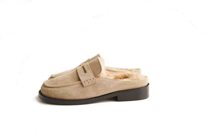 B-FEI single  leather casual flats shoes-PIE.