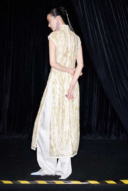 M essential Ma Kai designer brand Jinghui embroidered cheongsam long Dress - SANDRA.