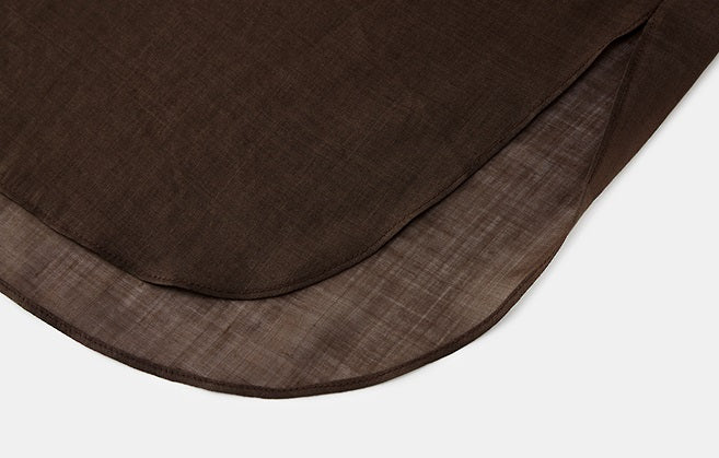 ZHUCHONGYUN ramie transparent and light texture pleated simple long skirt--MARIE.