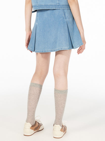 FAME beaded casual denim short skirt - HANNAH