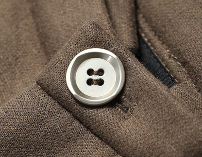 WANGXO | Heavy Acetate Wool Double Waistband Floor-Length Horseshoe Pants-NES.