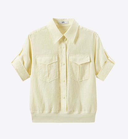 COMME MOI summer women's gentle linen shirt - HANAH.