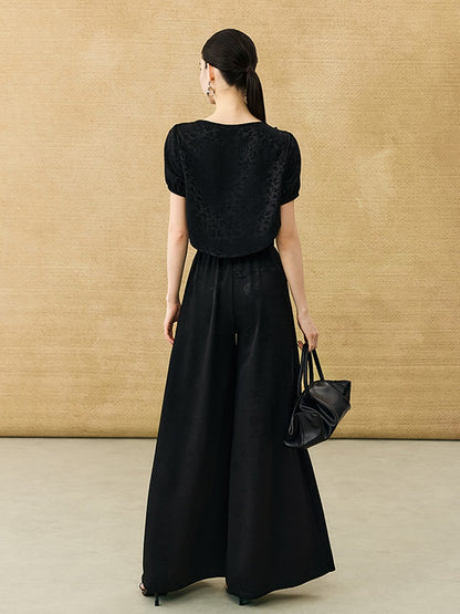 HECO Chinese high-end acetate jacquard drape slimming trousers - QUEEN.