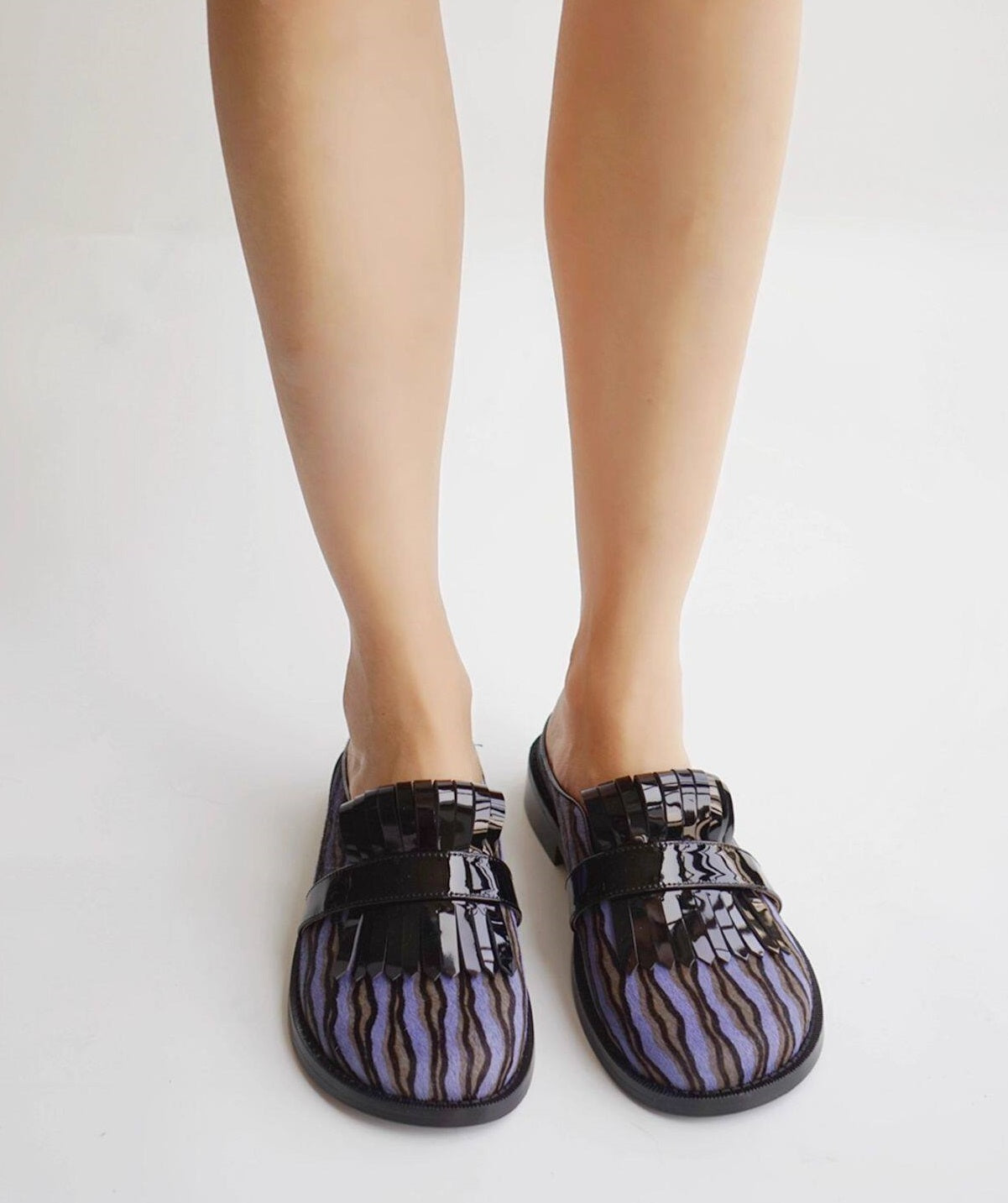 B-FEI horsehair slip-on shoes-GOJO.