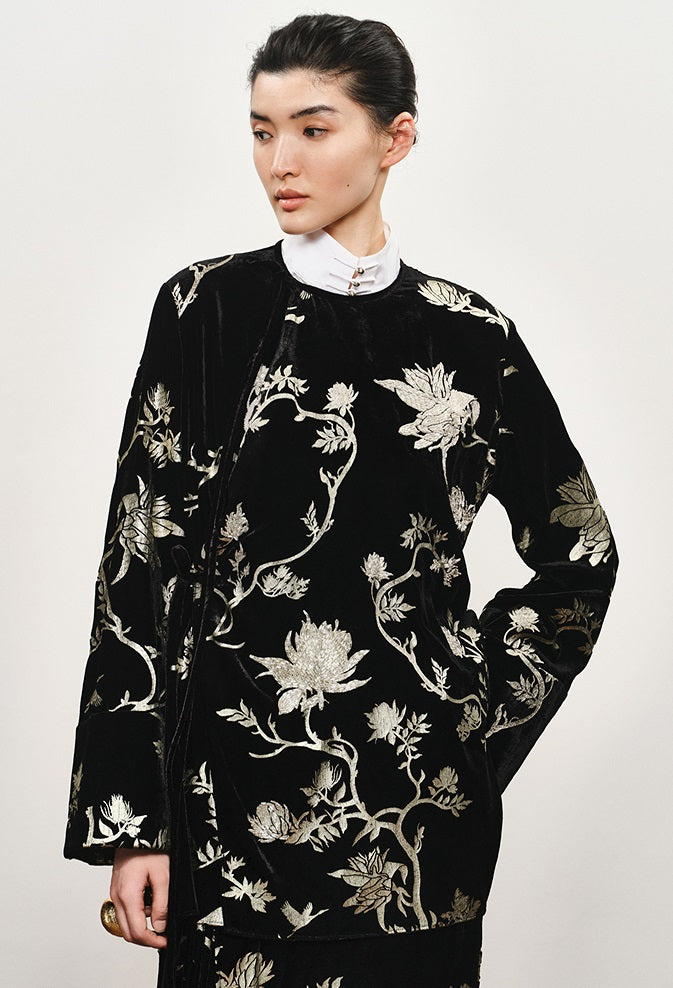 ZHUCHONGYUN sculptural textured bold Walnut Foil Ring-TAMIYA.