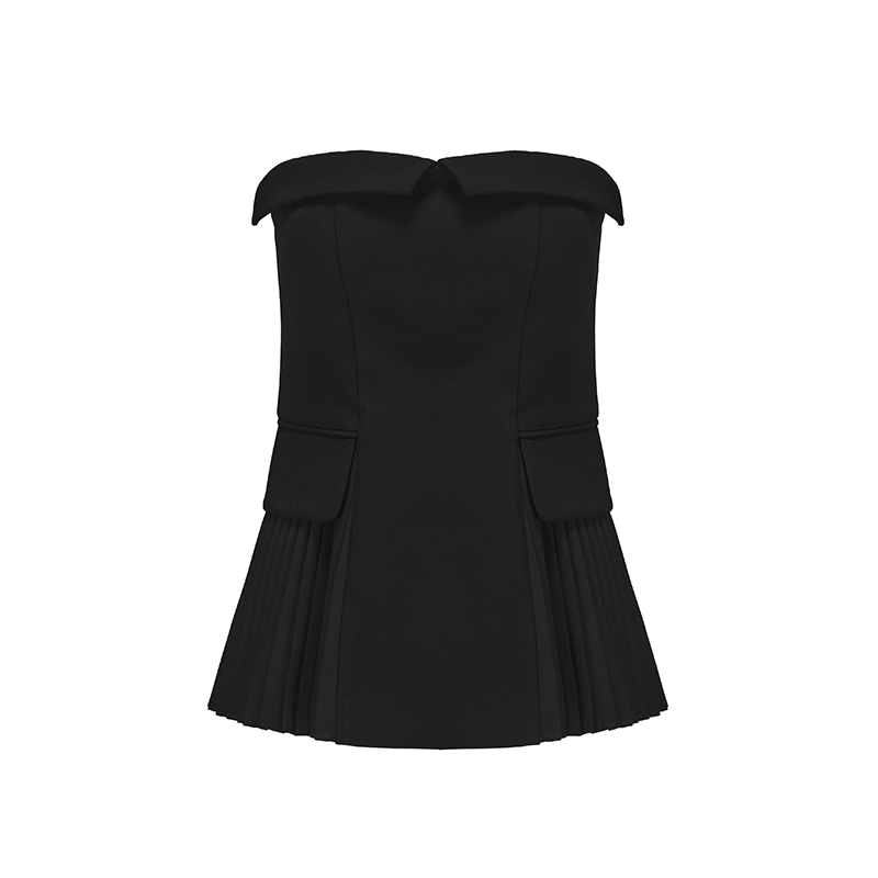ATELIER MISS LU Fall/Winter pleated panelled A-line bandeau top - KENNY.