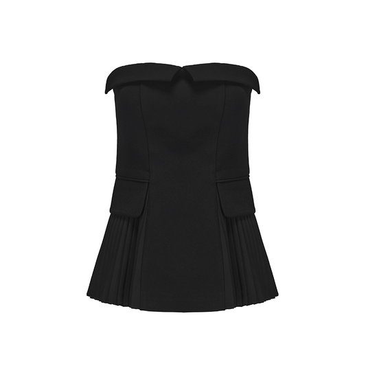 ATELIER MISS LU Fall/Winter pleated panelled A-line bandeau top - KENNY.