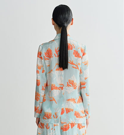 COMME MOI Lv Yan designer summer women's fashion casual print double-breasted suit - EMMA.