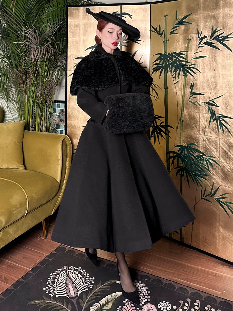 Le Palais Vintage Original  Black Winter Lamb Wool Plus Cotton -Kiara
