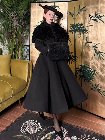 Le Palais Vintage Original  Black Winter Lamb Wool Plus Cotton -Kiara