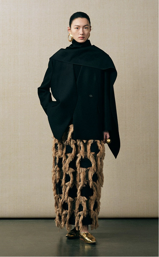 ZHUCHONGYUN  irregular straight shoulder cropped blazer-OSCAR.