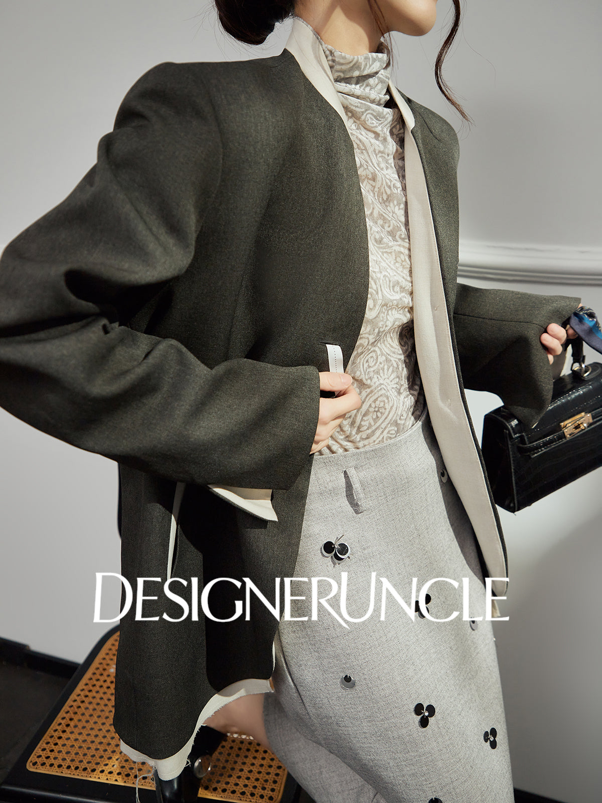 DGU|Twilight Mountain Gray New High-End Loose Slimming Versatile Blazer - Stephan.