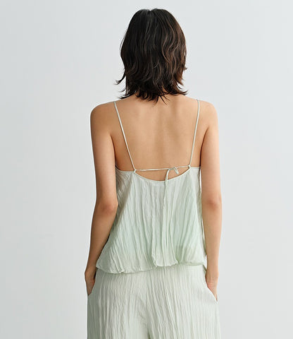 COMME MOI  Beach Lace-up Flower Bud Open Back Short Top - BEAUTY.