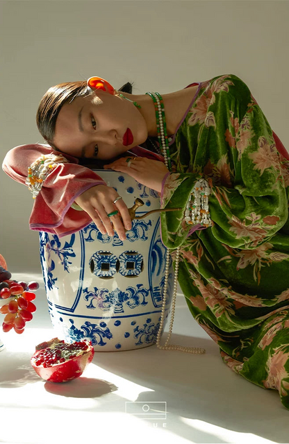 TUYUE Silk Velvet Carving Chinese Robe Dress- RICK