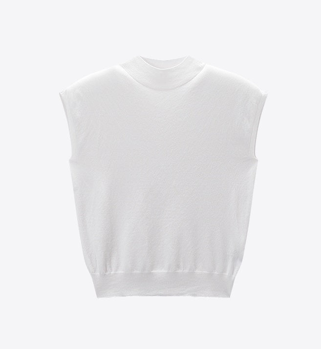 COMME MOI Lu Yan designer's new women's semi-turtleneck slim seamless knitted top - BRAIN.