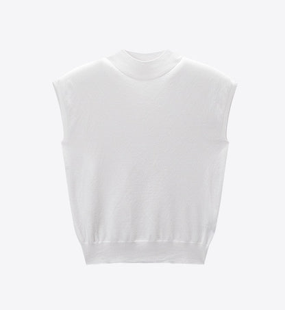 COMME MOI Lu Yan designer's new women's semi-turtleneck slim seamless knitted top - BRAIN.