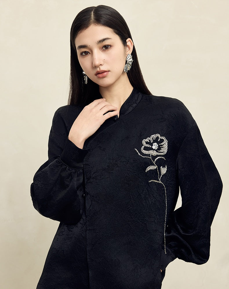 HECO Vinegar Peony Handmade Beaded Embroidered Tops Women - MERCY.