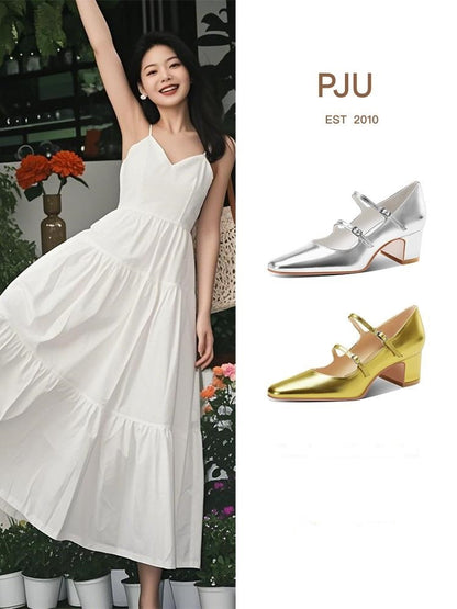 Pjjuu Mary Jane New Beautiful Feet Small Leather Shoes - GOSSIP