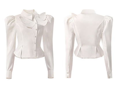 CHECOCRE New Retro Sleeve Butterfly Women's Top - GIO