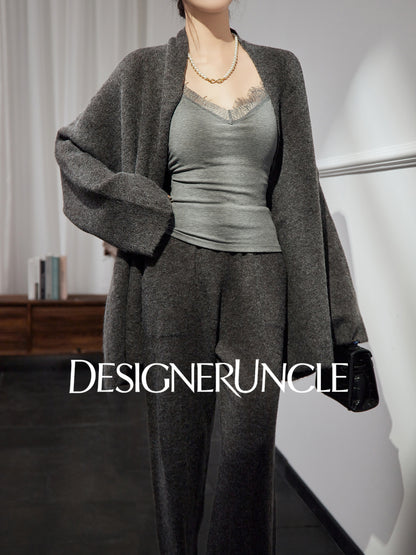 DGU "Ink Luxury" women's knitted suit autumn new high-end loose slimming set - Charlotte.