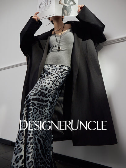 DGU|Matte Gray Trench Coat Satin Fashion High-end Loose Slimming Mid-Length Jacket - Antonia.