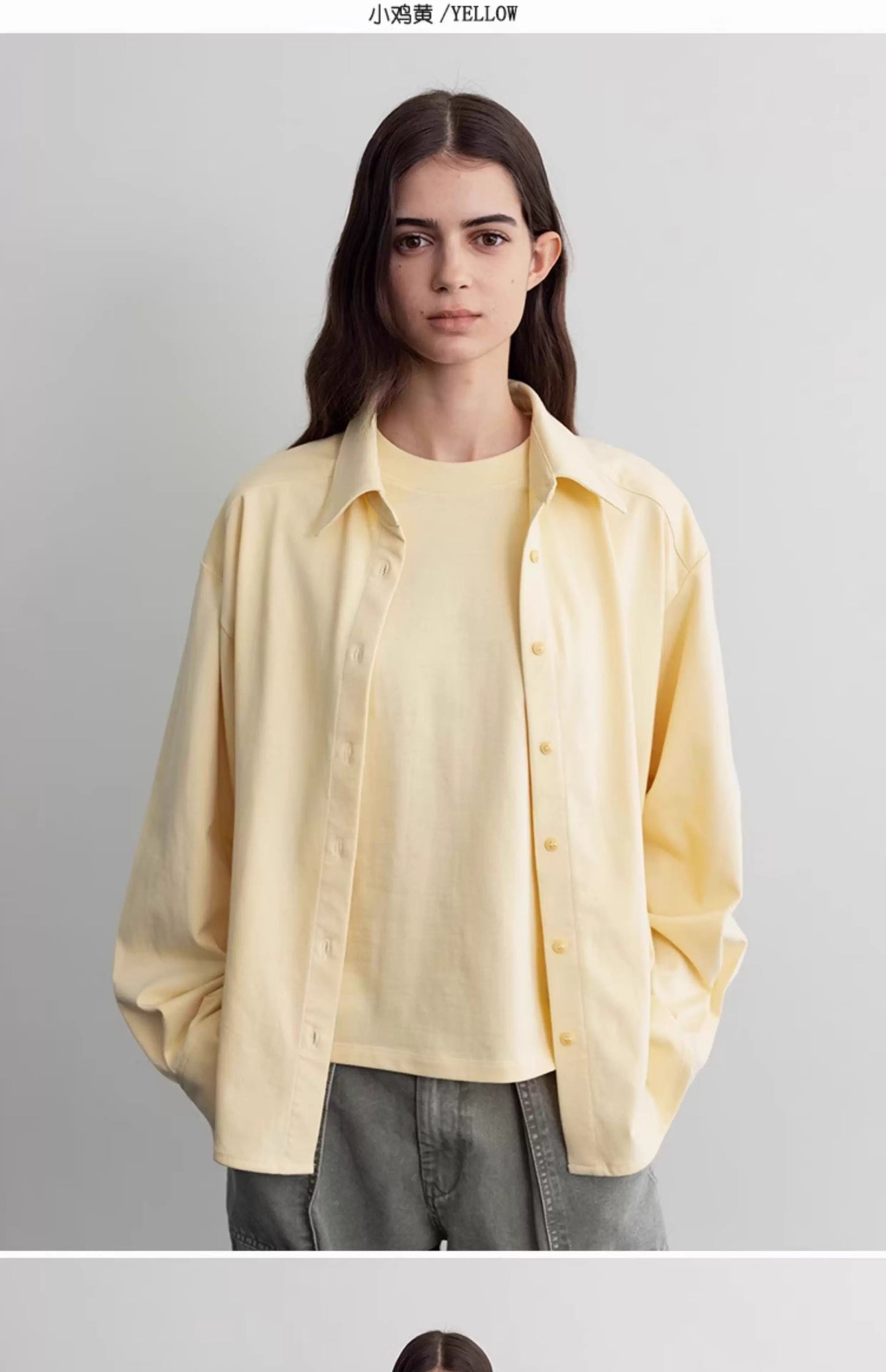 Nothing Written long short sleeve t-shirt cotton shirt-IVY!