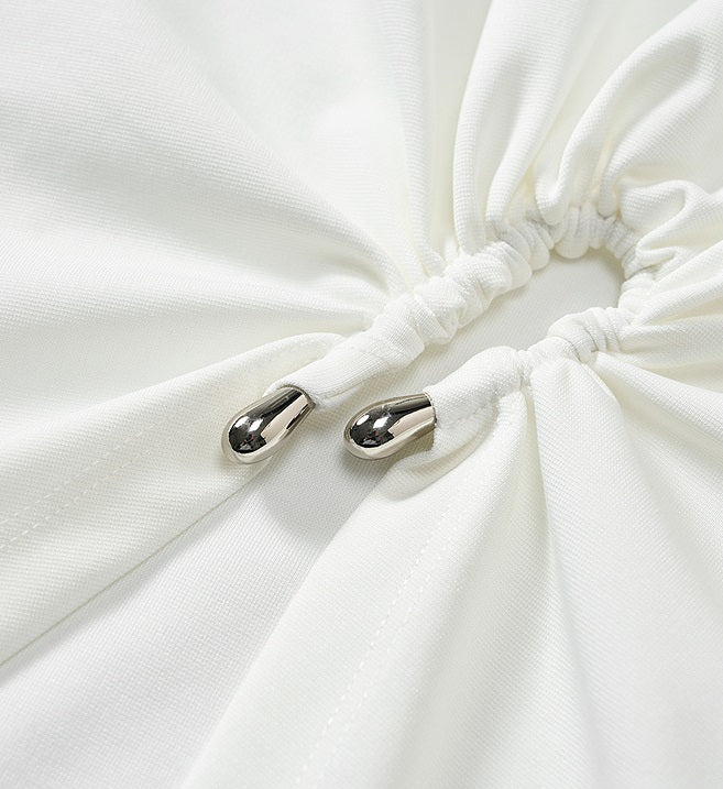 COMME MOI Commuter Slit crew neck white T-Shirt - TARE.