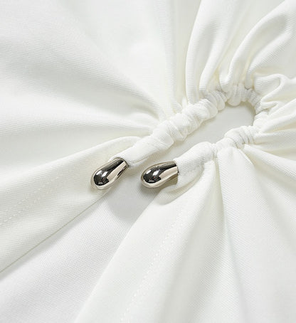 COMME MOI Commuter Slit crew neck white T-Shirt - TARE.