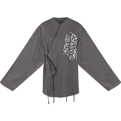 TUYUE Linen embroidered lace-up long sleeve jacket- JUNG.