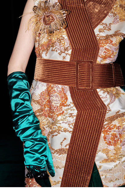 M essential Mackay designer quilted wide belt placket vest pant set- indira