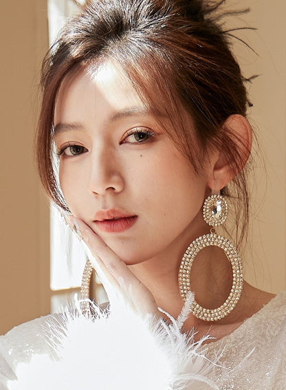 DOLLY Luxury Full Diamond Round Chic Earrings-GRACE