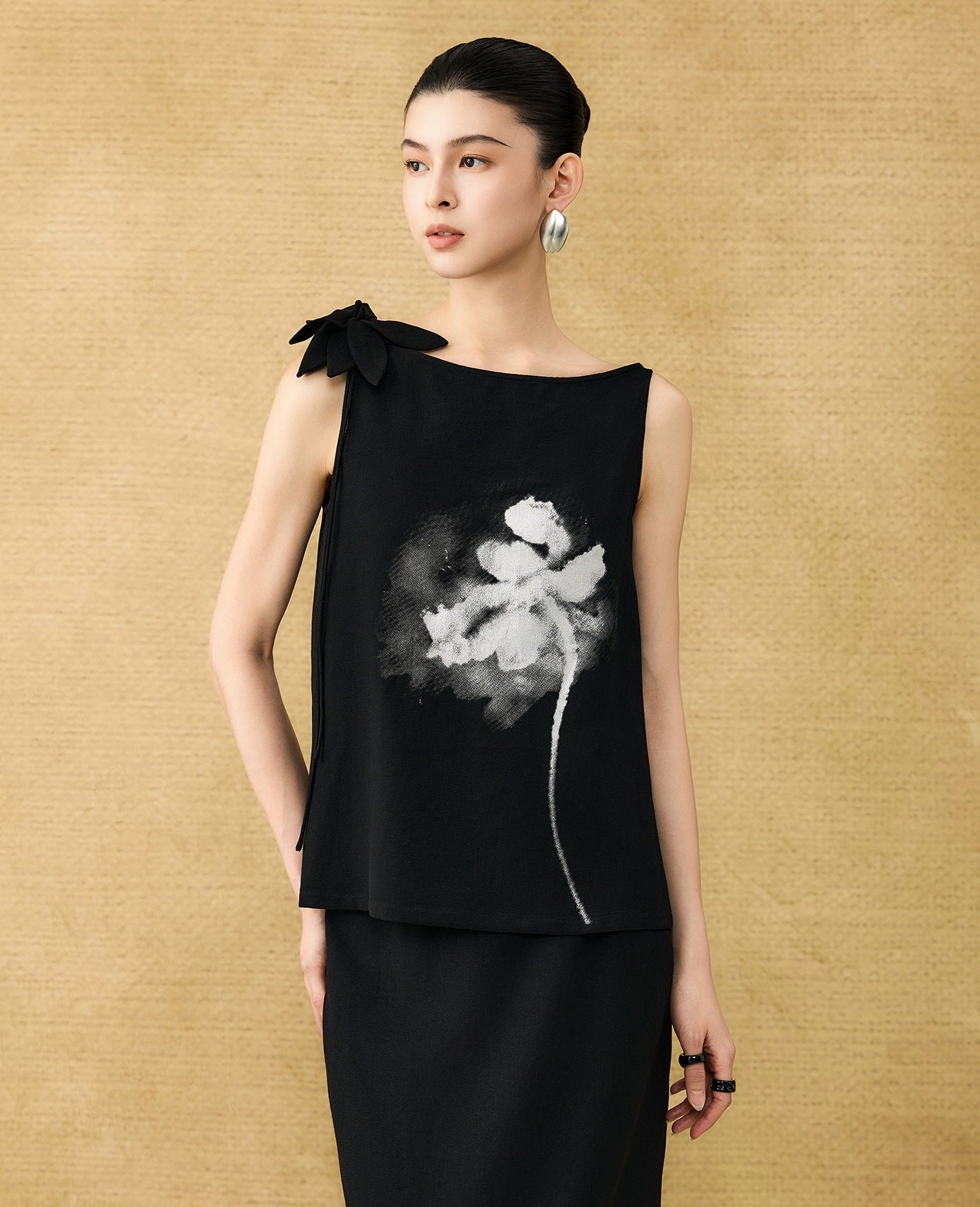 HECO  Chinese style pin small flower linen top breathable elegant vest - POWER.