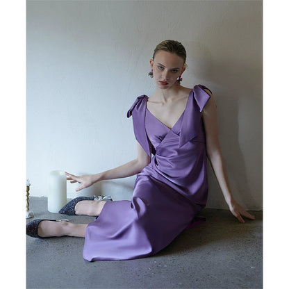 GOUDIN women's noble purple performance dress-KASIA.