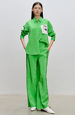 COMME MOI Lv Yan designer dopamine women's peak-necked silhouette shirts - MILA.