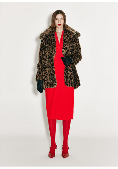 ATELIER MISS LU Fall/Winter ruffled design halterneck backless slim Red dress - STELLA