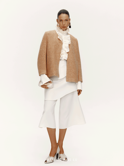 ATELIER MISS LU sleeve sheep wool-blend knitted jacket - SHUDDER