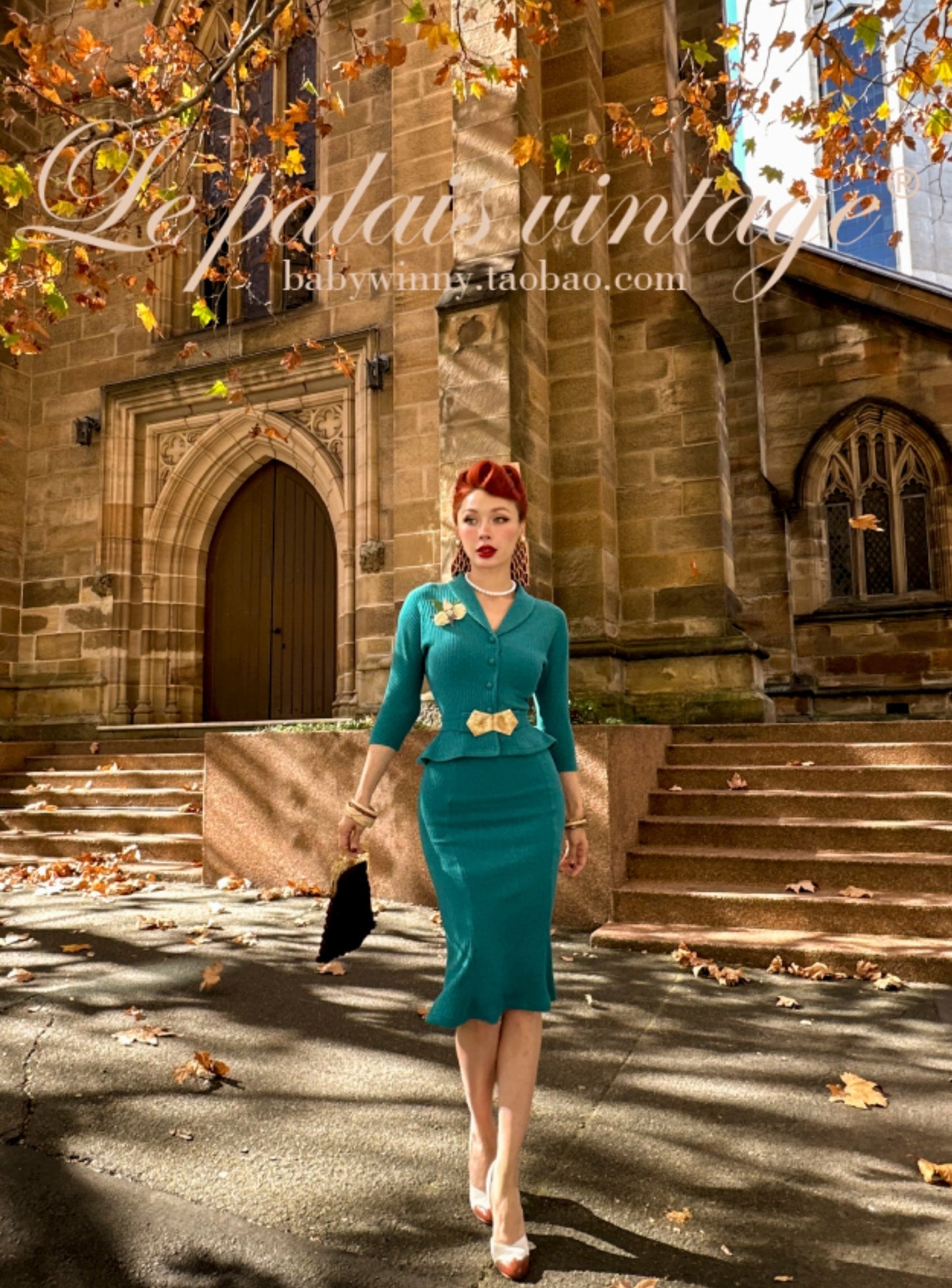 Le Palais Blue Knit Comfortable  Cardigan Mermaid Skirt Set-NIK